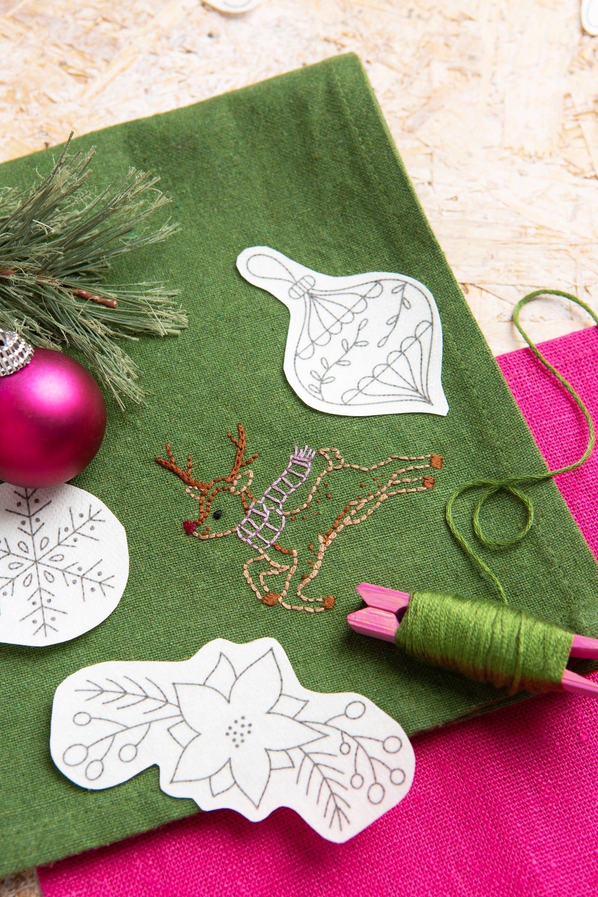 Christmas Cheer Stick & Stitch Embroidery Pack | Festive