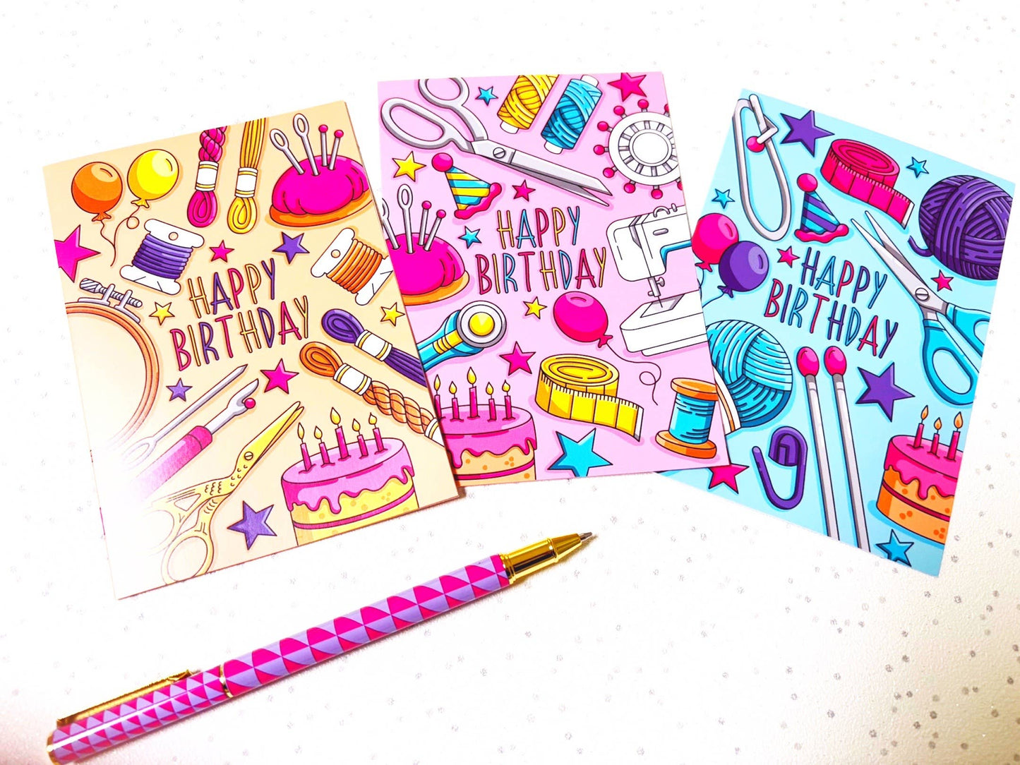Needlecraft Greeting Card, Knitting & Crochet Birthday Card