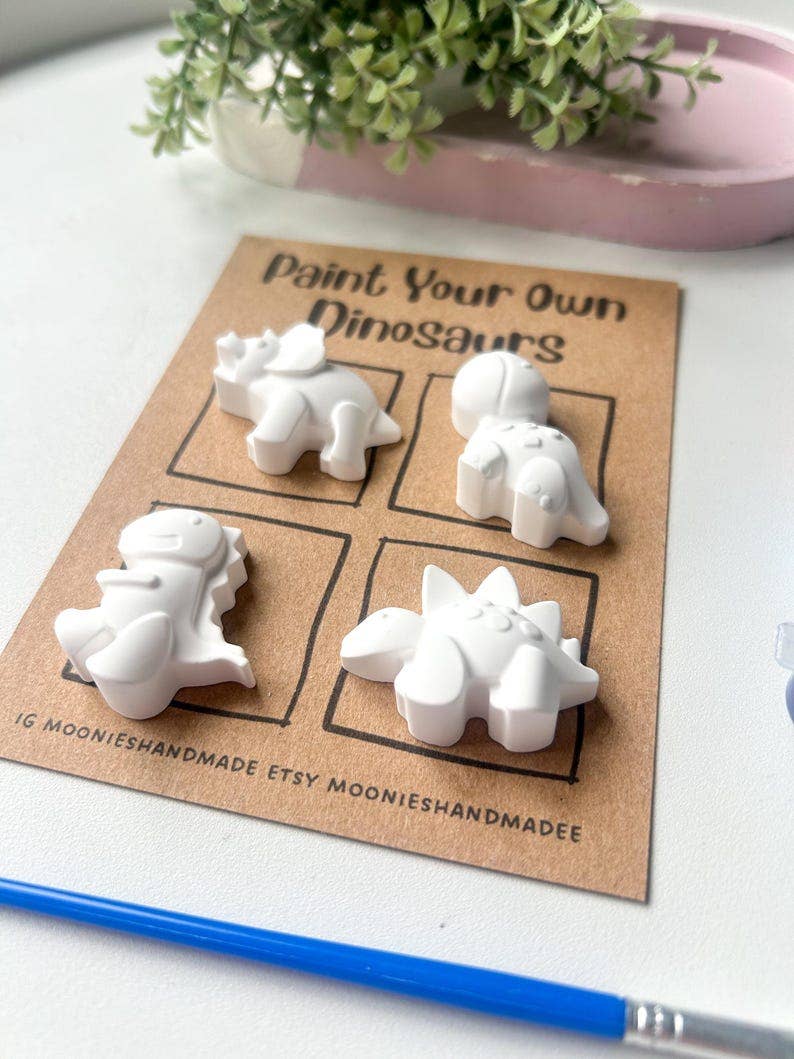 Paint Your own Dinosaur, Pottery Painting Kit, DIY Dino Craft Set, Creative Birthday Gifts, Party Bag Favours
