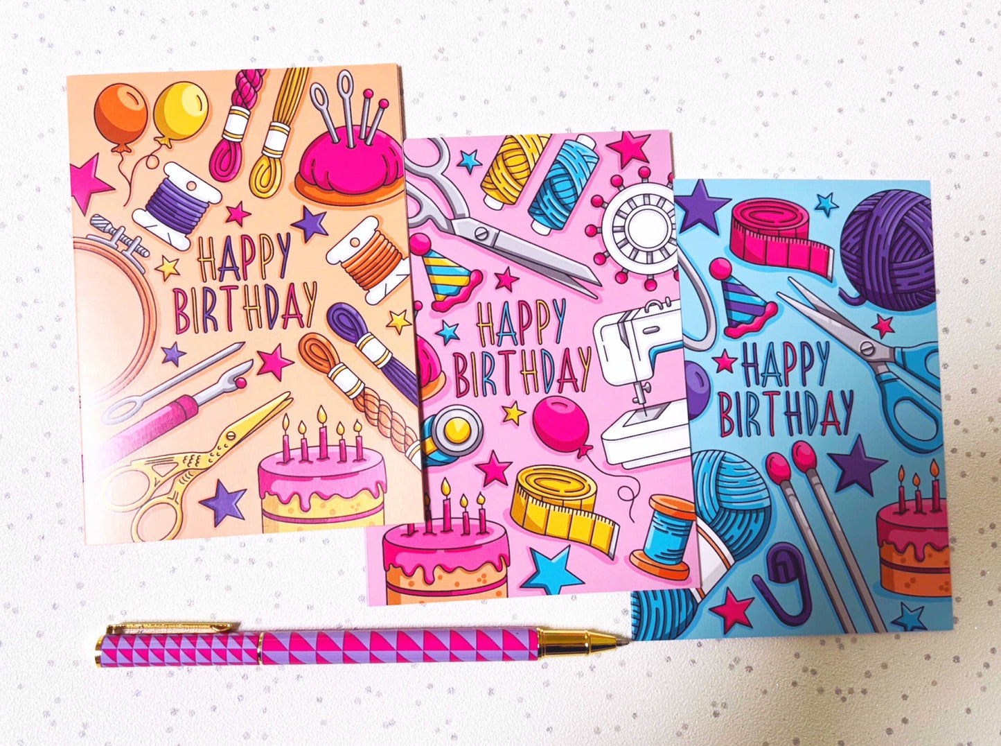 Needlecraft Greeting Card, Knitting & Crochet Birthday Card