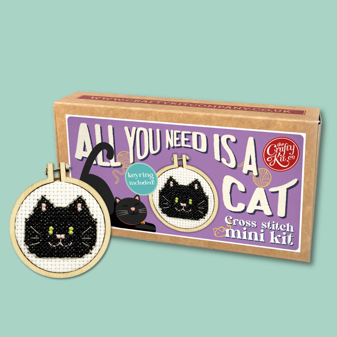All you need is a Cat! Mini Matchbox Cross Stitch Kit