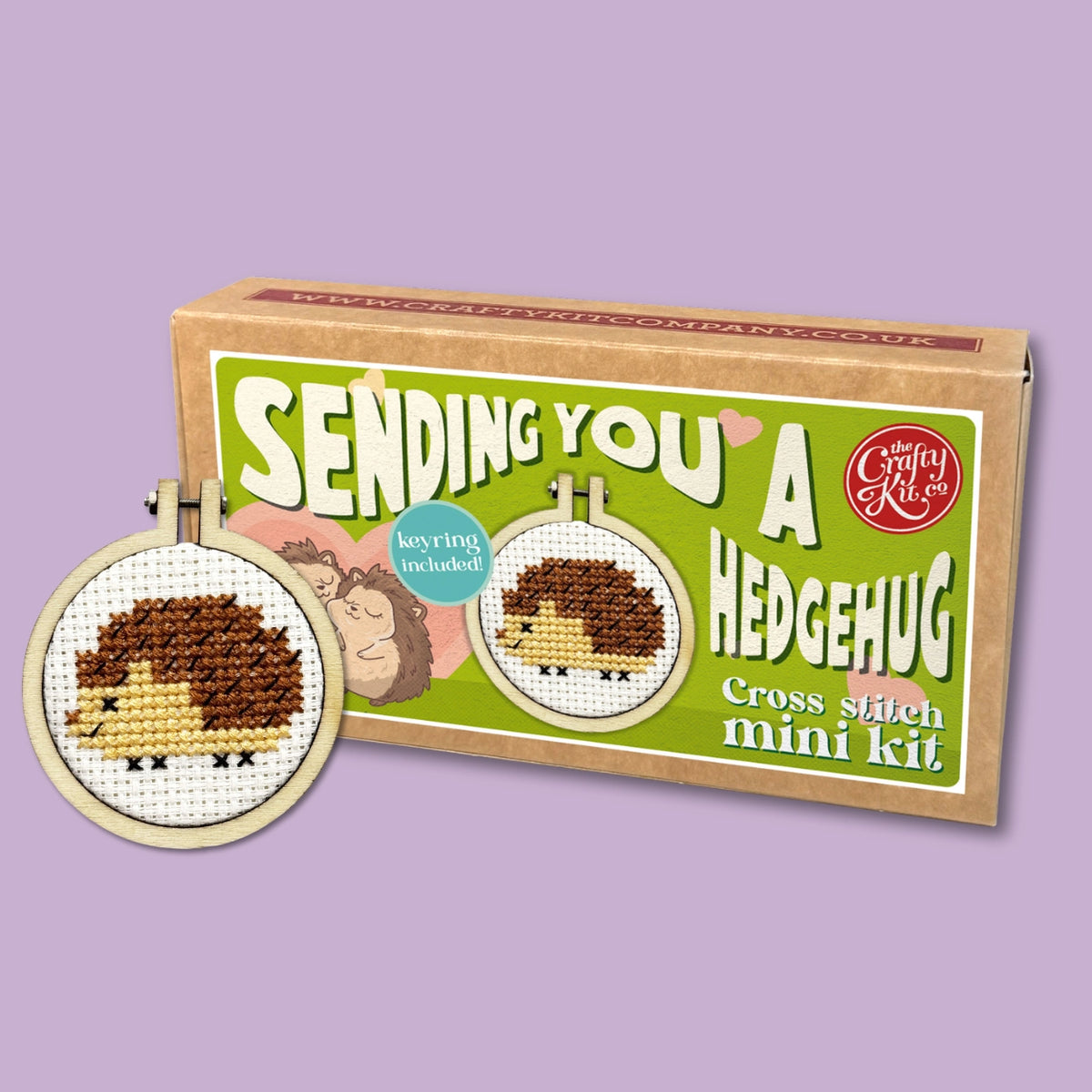 Sending you a Hedgehug! Mini Matchbox Cross Stitch Kit