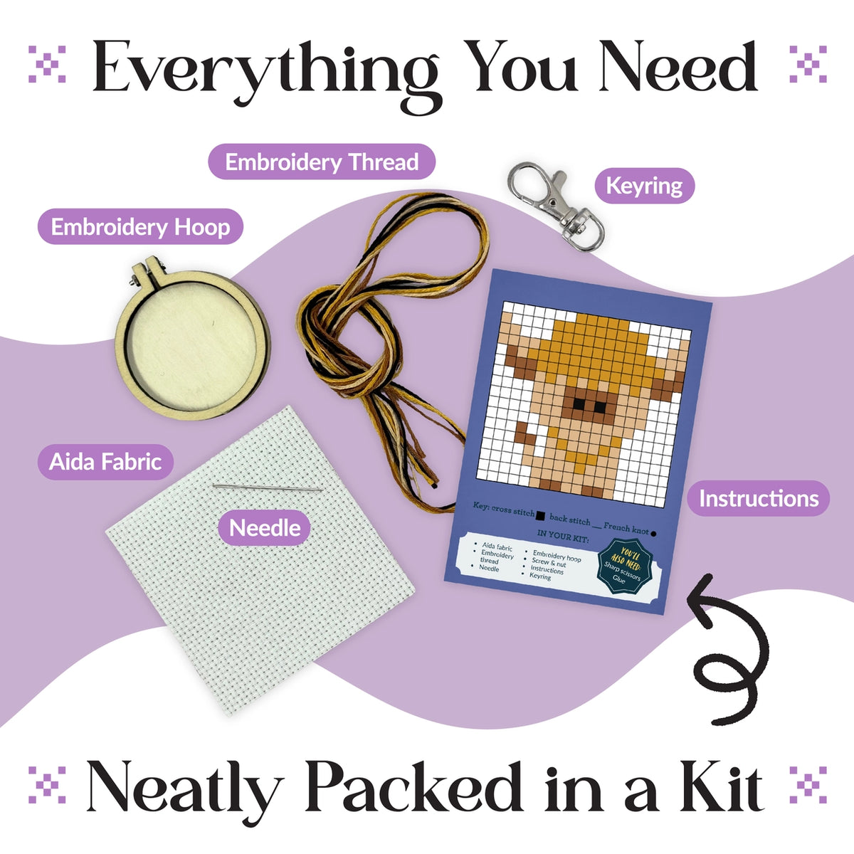 Wild At Heart! Mini Matchbox Cross Stitch Kit