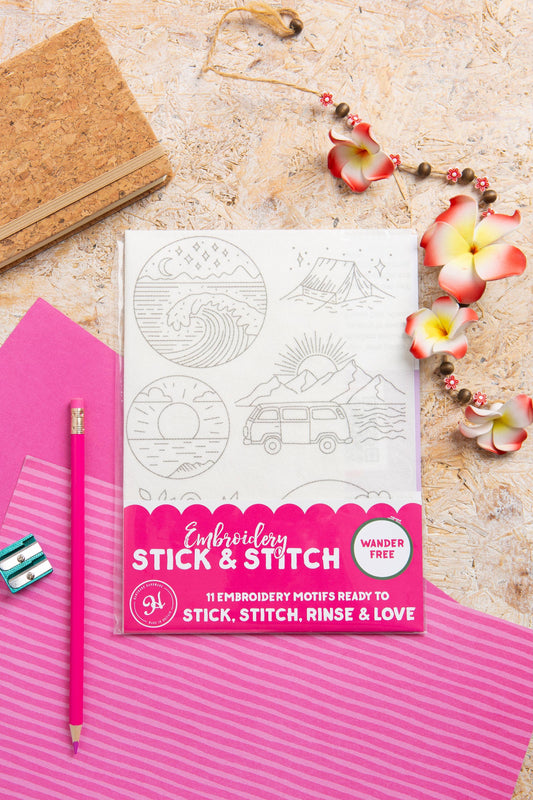 Wander Free Stick & Stitch Embroidery Pack | Travel
