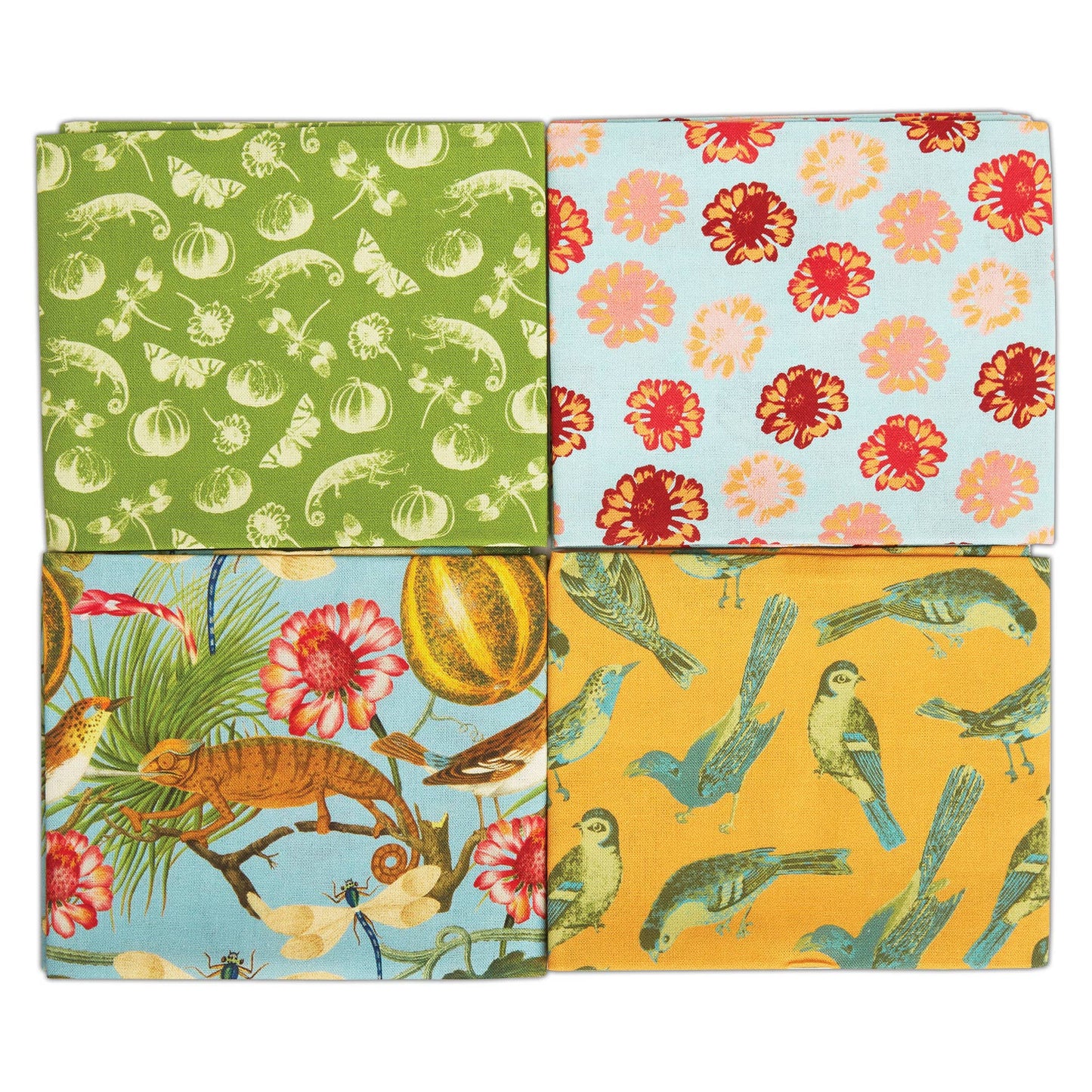 RHS Fat Quarter Fabric Bundle, Tropical, 45 x 56cm Pack Of 4