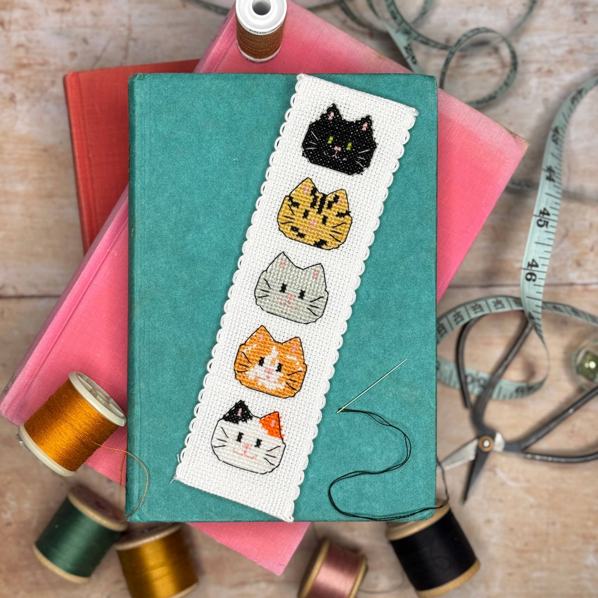 Kitty Cats Cross Stitch Bookmark Kit