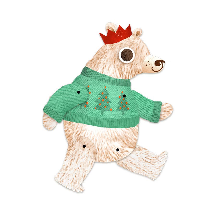 Polar Bear Split Pin Puppet Christmas Card | Kid's Activity