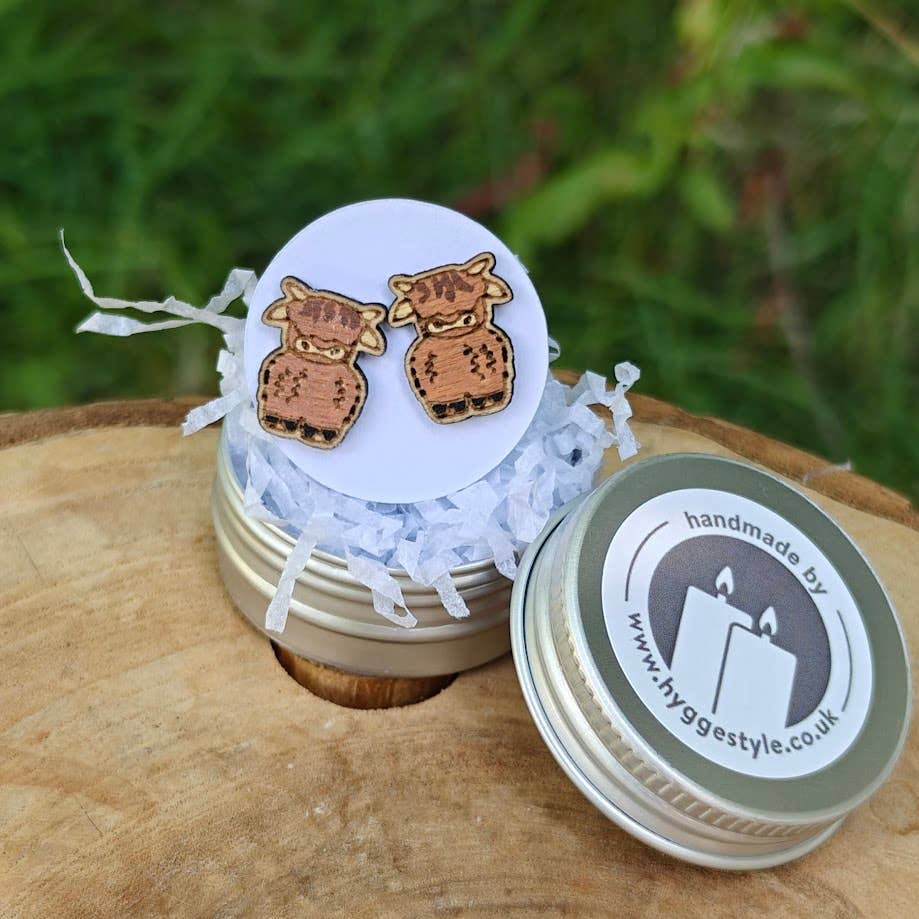 Handmade Sustainable Cute Highland Cows Earrings