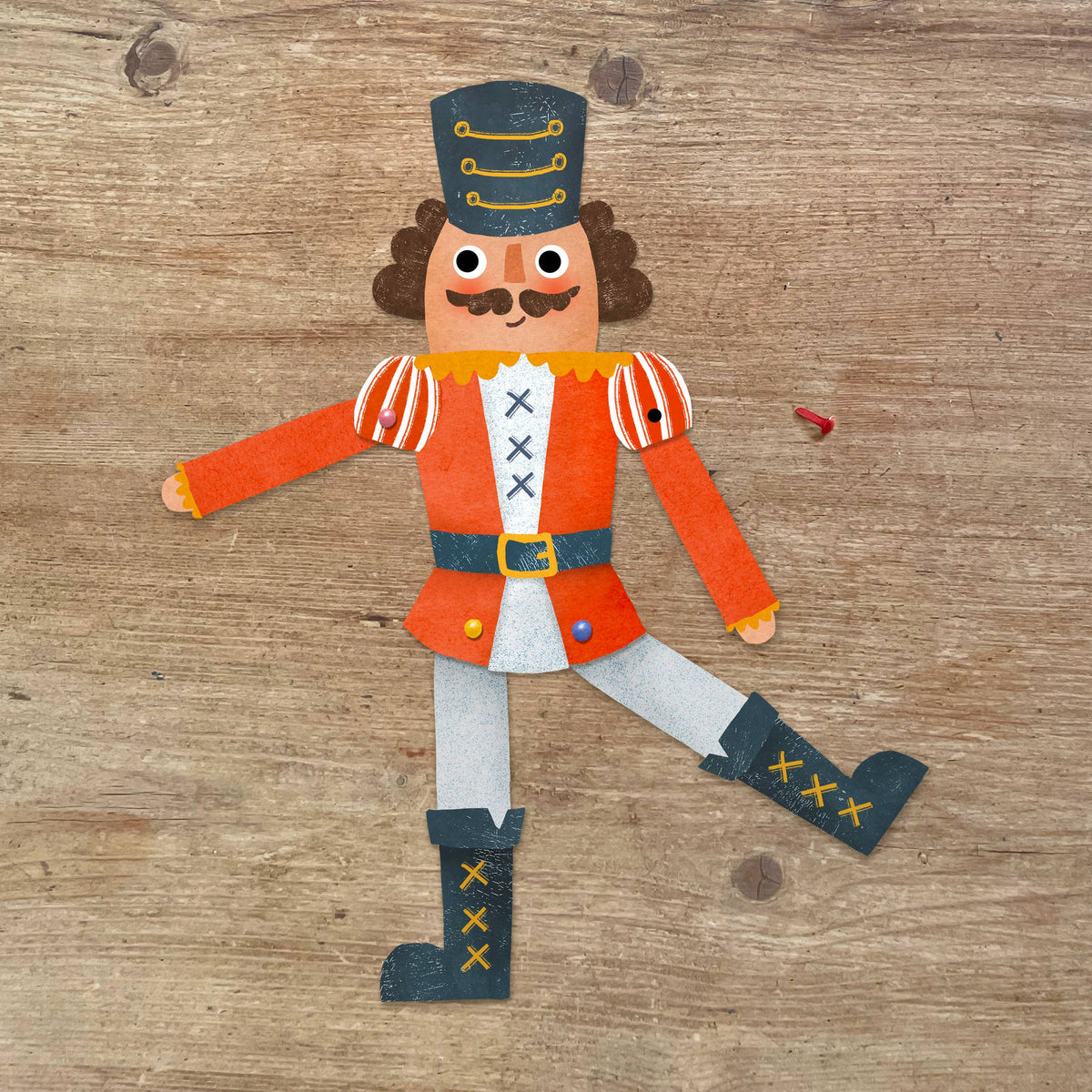 Nutcracker Split Pin Puppet Christmas Card | Kid's Activity