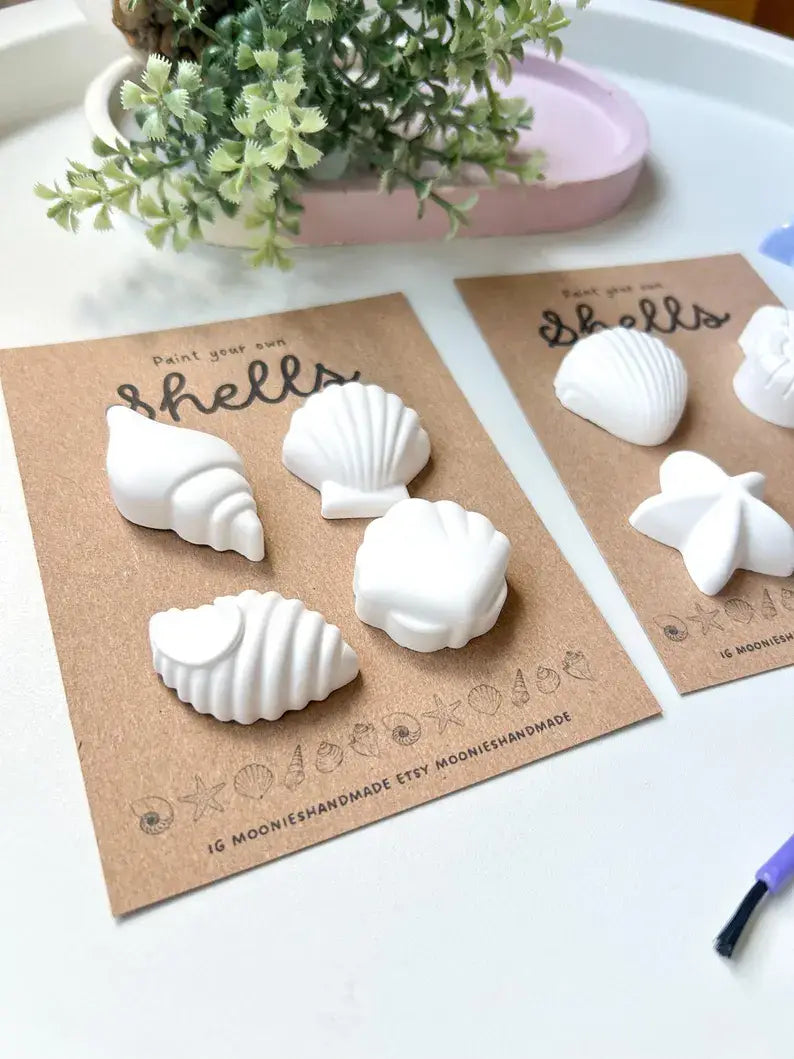 Shell Pottery Painting Kit, Craft Kits,  Beach Themed Gifts