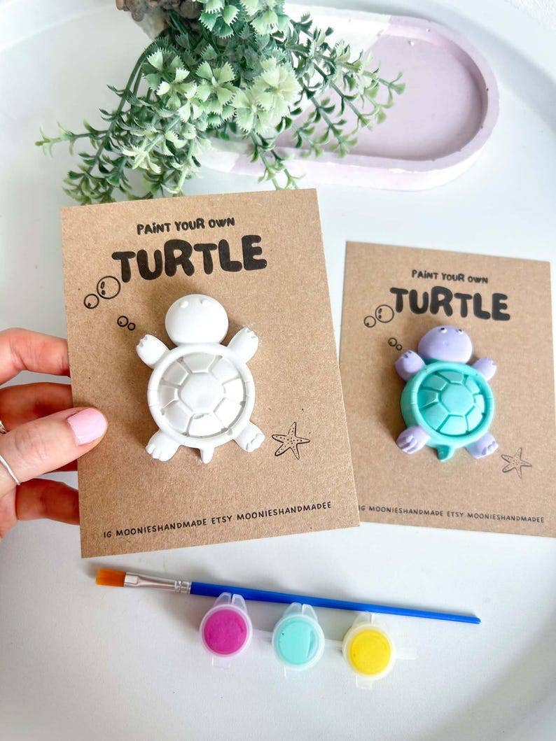 Paint Your Own Turtle, DIY Painting Craft Kit, Creative Activities For Summer, Plaster of Paris Painting Set, Sea Turtle Gifts