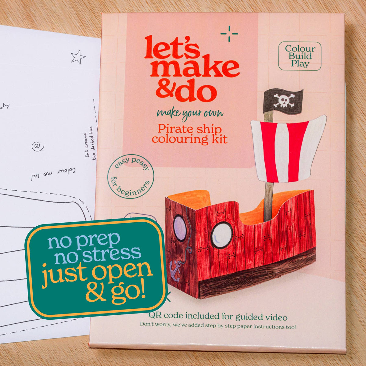 Make Your Own Pirate Ship - 3D Kids Colouring Craft Kit