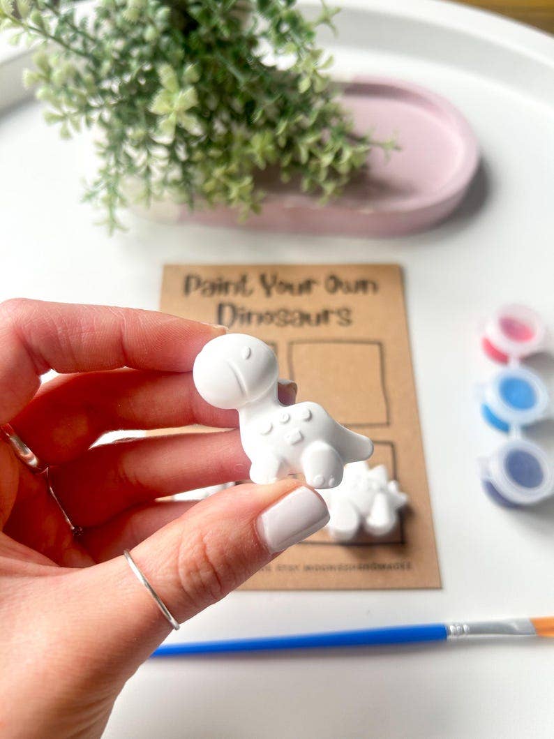 Paint Your own Dinosaur, Pottery Painting Kit, DIY Dino Craft Set, Creative Birthday Gifts, Party Bag Favours