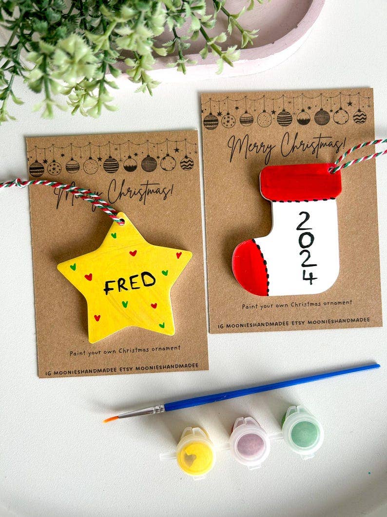 Handmade Plaster Painting Christmas Ornament Kit Keepsake