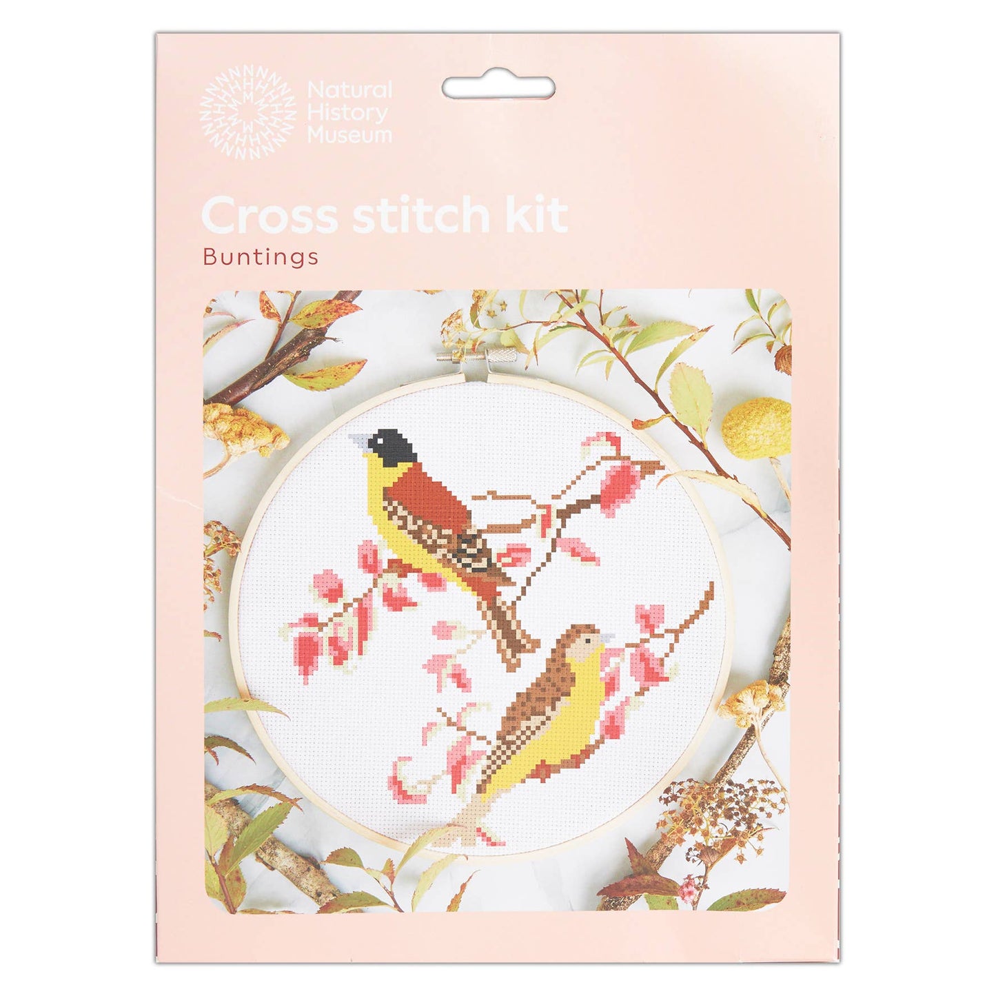 Natural History Museum Cross Stitch Kit Buntings Design 14cm