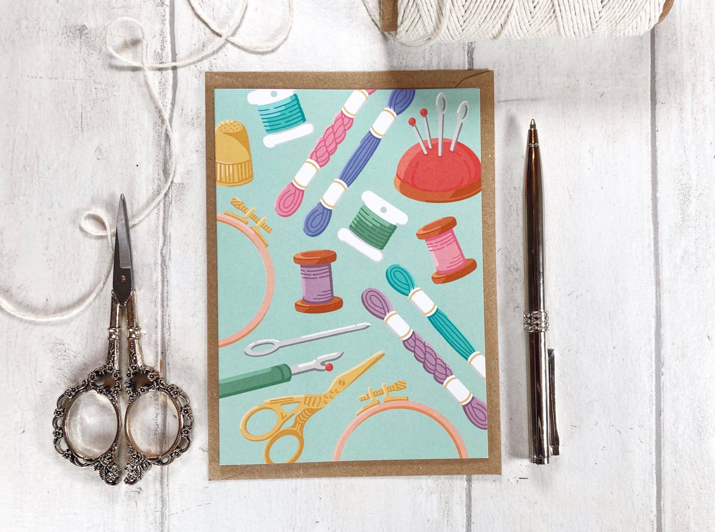 Needlecraft Greetings Card,  Embroidery & Cross-Stitch Card