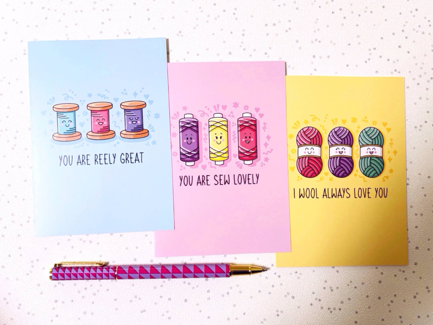 Needlecraft Greeting Card, Embroidery, Sewing Greeting Cards