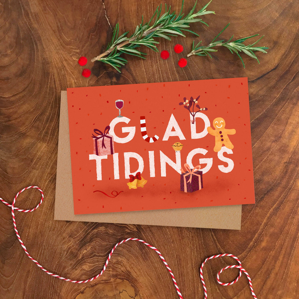 Glad Tidings Christmas Card | A6 Greeting Card