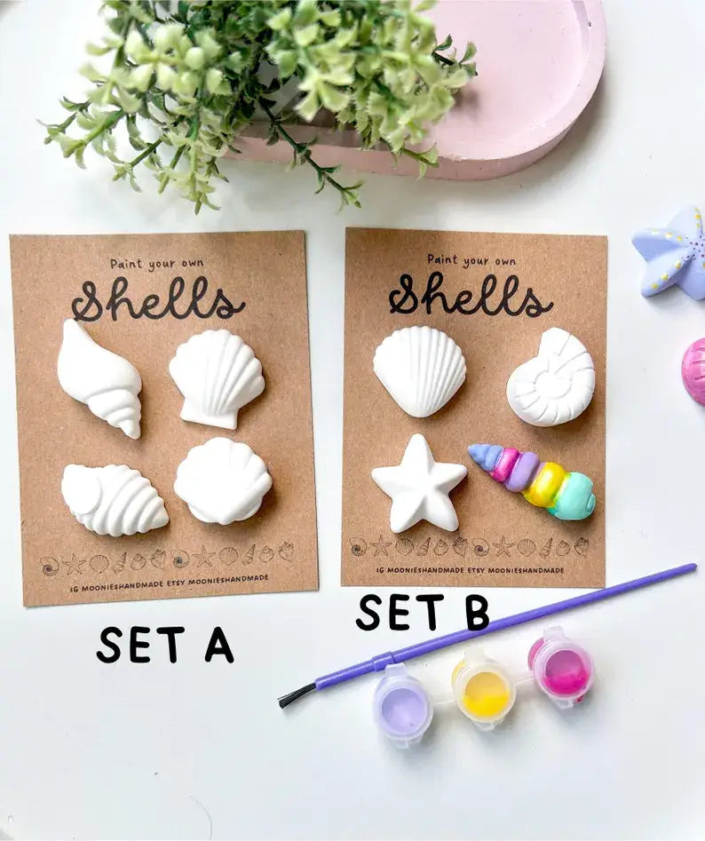 Shell Pottery Painting Kit, Craft Kits,  Beach Themed Gifts