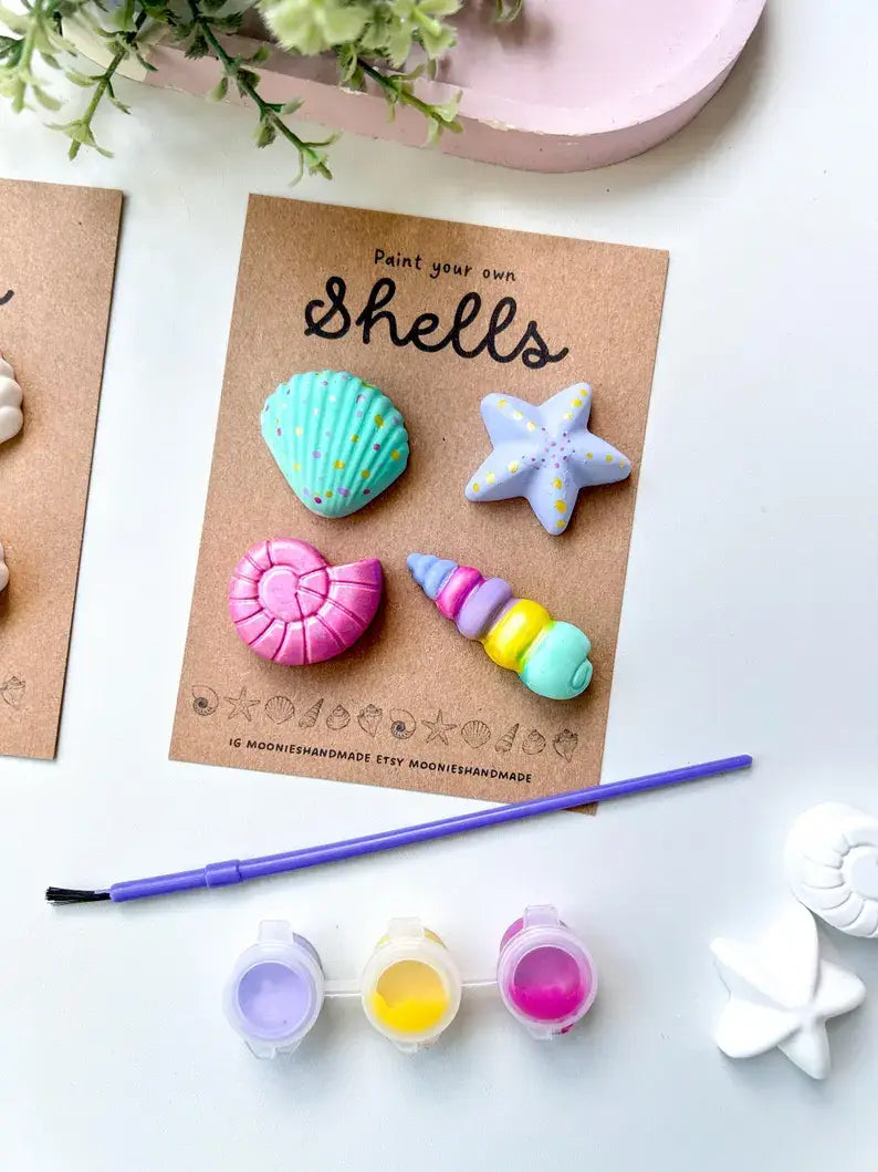 Shell Pottery Painting Kit, Craft Kits,  Beach Themed Gifts