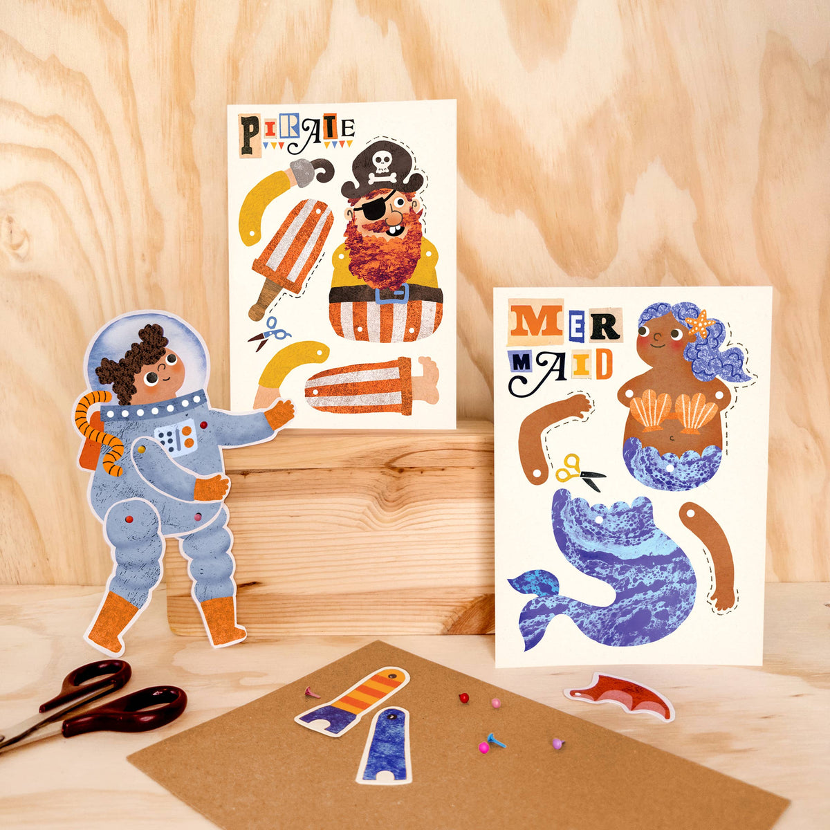 Pirate Split Pin Puppet Birthday Card | Kid's Greeting Card