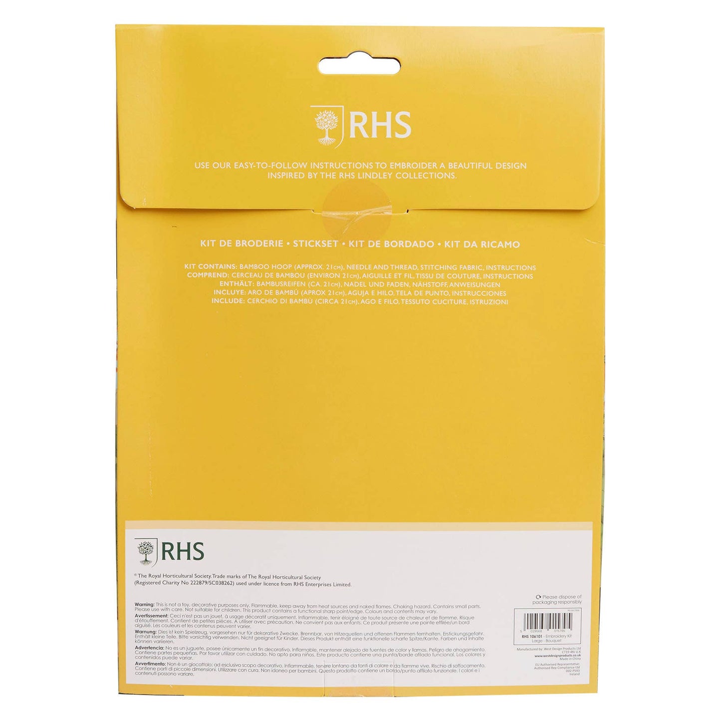 RHS Embroidery Kit, Multicoloured, 8", Bouquet