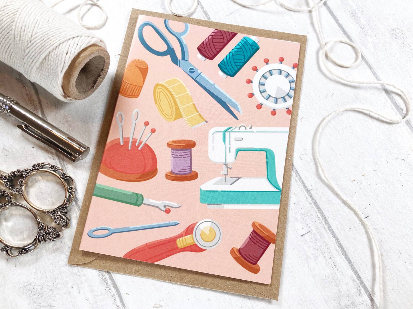 Needlecraft Greetings Card, Sewing Greeting Cards